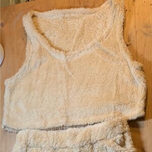 Cozy Cream Fuzzy Pajama Lounge Set